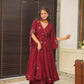 Maroon Pure Cotton  Anarkali Suit Set