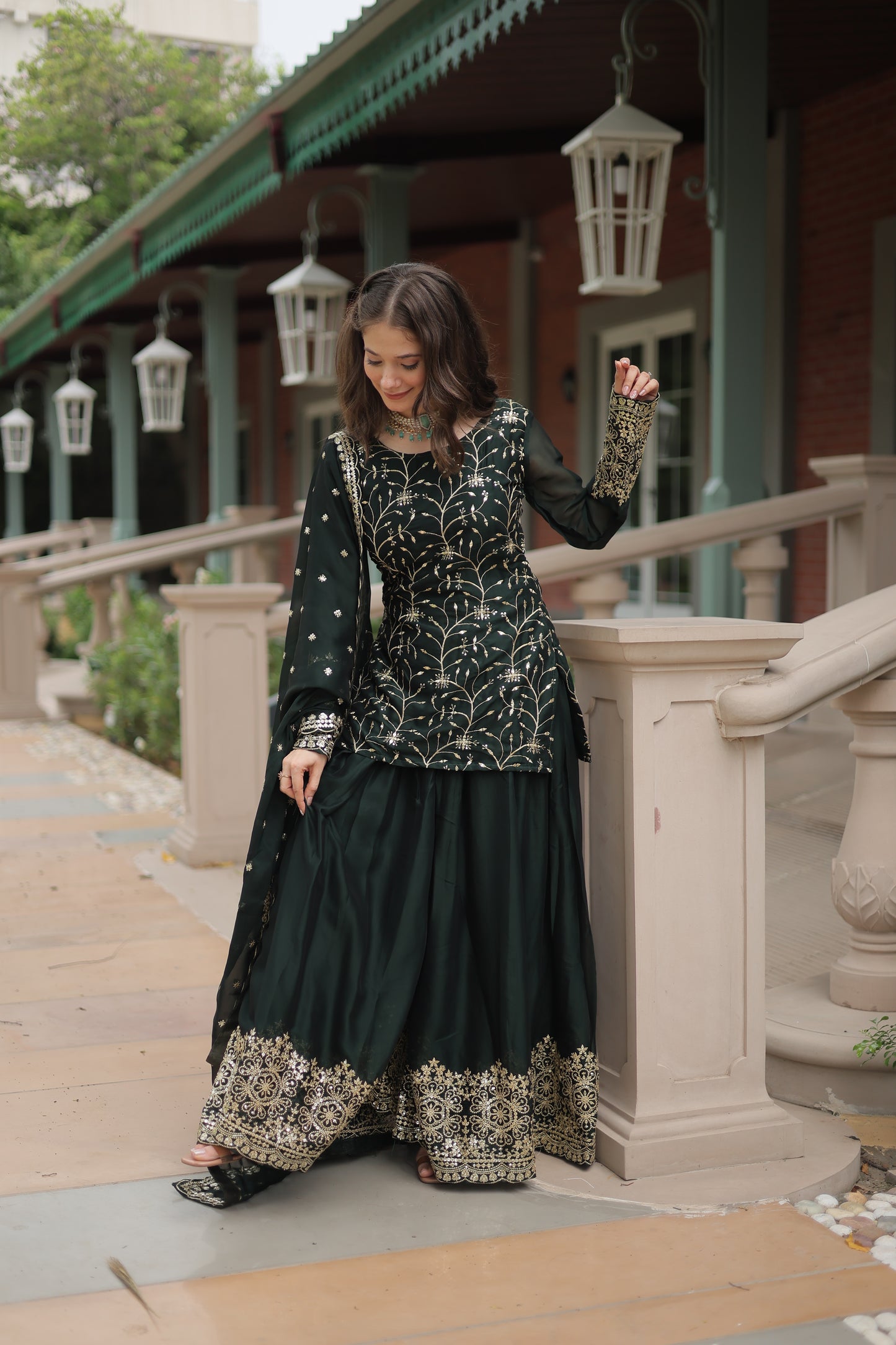 Avni's Designer Readymade Kurti Plazoo Dupatta Set
