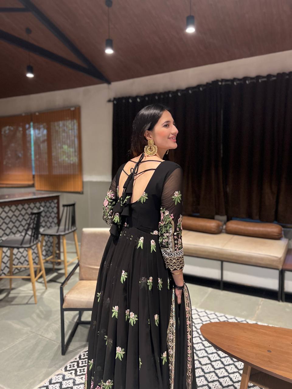 BLACK COLOR PREMIUM EMBROIDERED SUIT SET TD-374