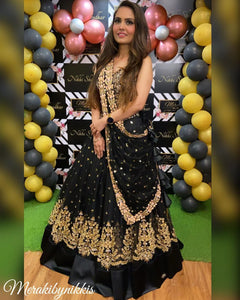 BLACK COLOR PARTY WEAR LEHENGA CHOLI TD-449