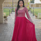 Faux Blooming With Sequins-Multi & Zari Embroidered Work   Pink Colour GOWN