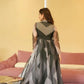 HEERAT BLACK AND GREY ORGANZA SUIT SET