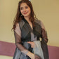 HEERAT BLACK AND GREY ORGANZA SUIT SET