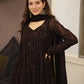 BLACK EMBROIDERED GEORGETTE SUIT SET