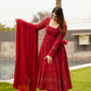 MAROON EMBROIDERED GEORGETTE SUIT SET