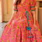 WESTERN STYLE SLEEVE PREMIUM READYMADE KALAMKARI DESIGNER GOWN 13D03