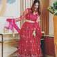 RED MOROON NET LEHENGA CHOLI SET WL- 3010