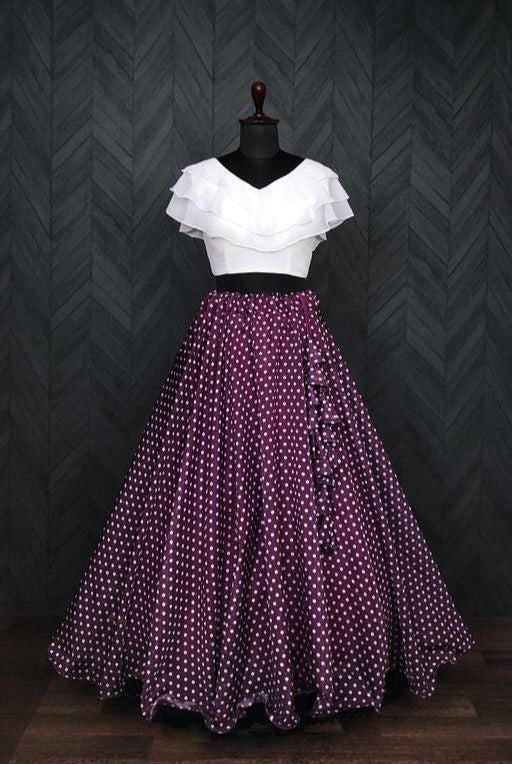 Designer Digital Printed Readymade Lehenga choli Set   WL-7013 WINE