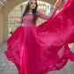 Faux Blooming With Sequins-Multi & Zari Embroidered Work   Pink Colour GOWN