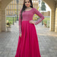 Faux Blooming With Sequins-Multi & Zari Embroidered Work   Pink Colour GOWN