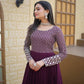 Faux Blooming With Sequins-Multi & Zari Embroidered Work LW-9122  Wine colour GOWN