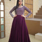 Faux Blooming With Sequins-Multi & Zari Embroidered Work LW-9122  Wine colour GOWN