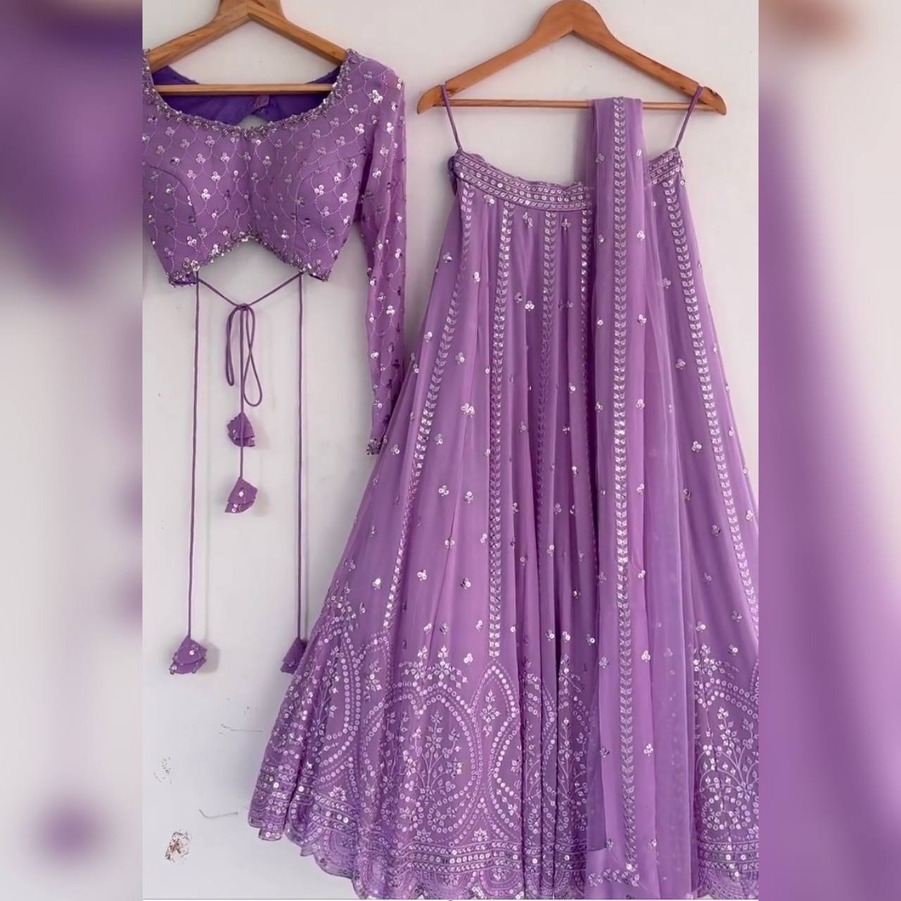 Purple Colour Embroidered Attractive Party Wear Silk Lehenga choli WL 170