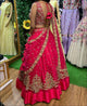 Pink Colored Partywear Designer Embroidered Malay satin Lehenga